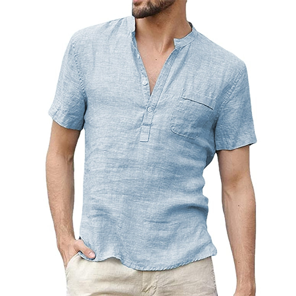 Chemise en lin respirant pour homme