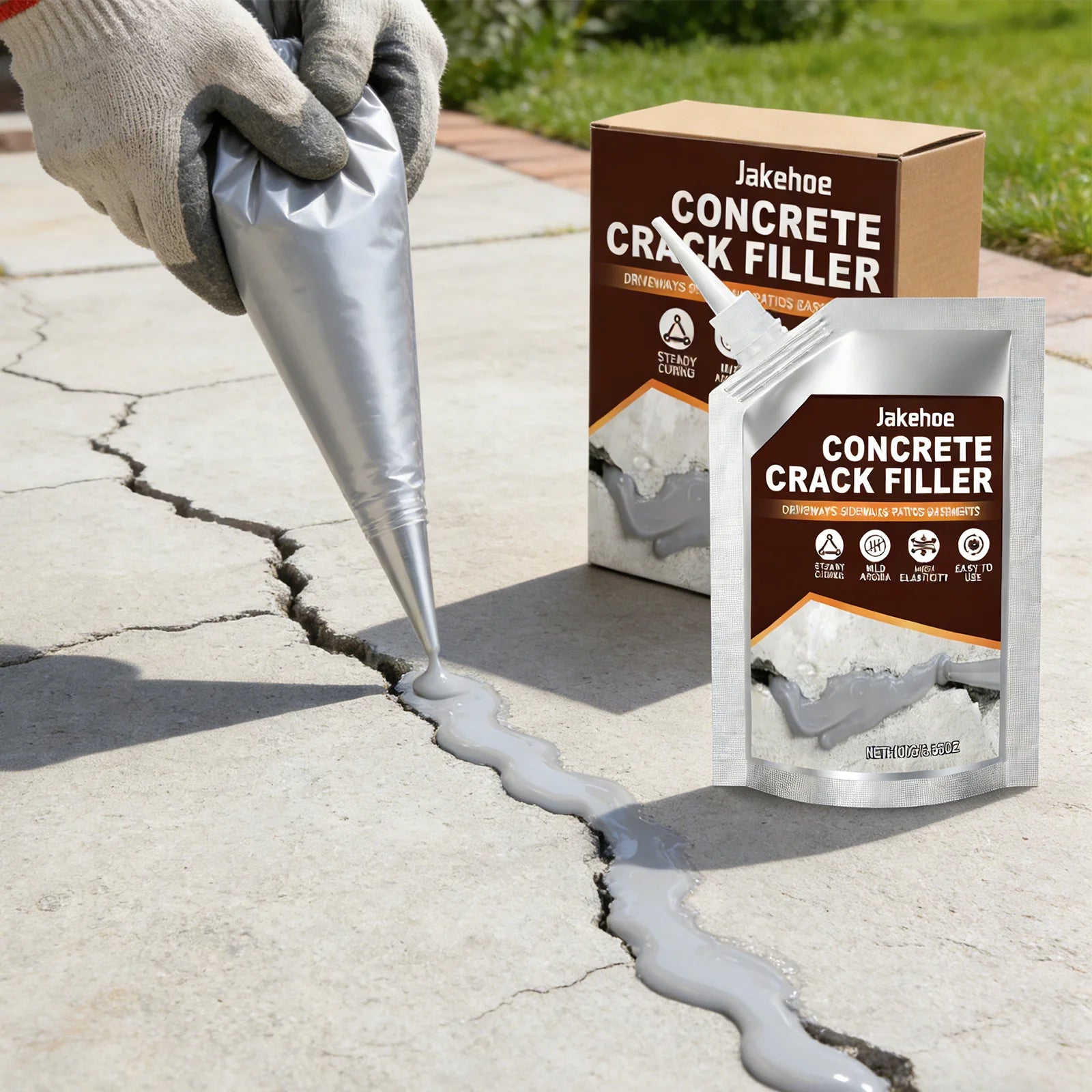 2x Scellant pour fissures béton — séchage rapide, imperméable