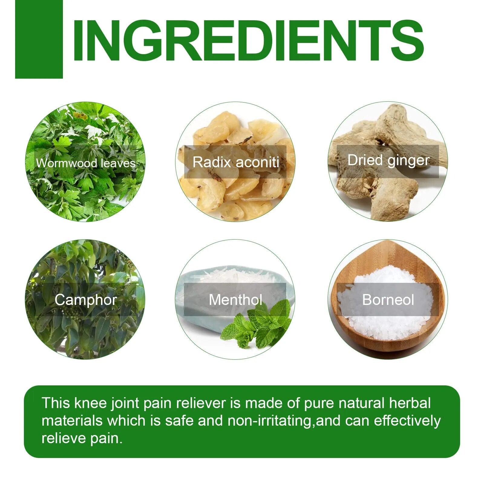 Lot de 50 Patchs genoux anti inflammatoires aux plantes