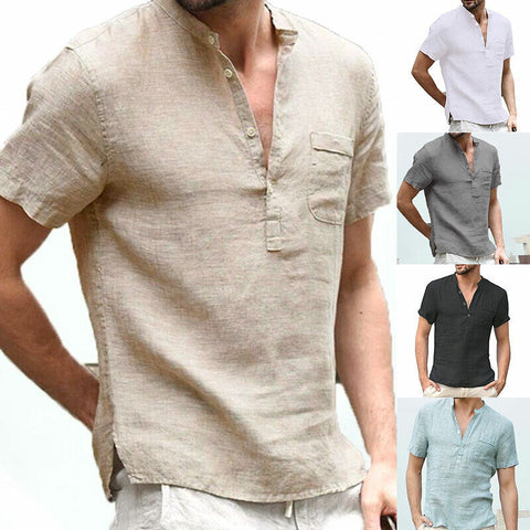 Chemise en lin respirant pour homme