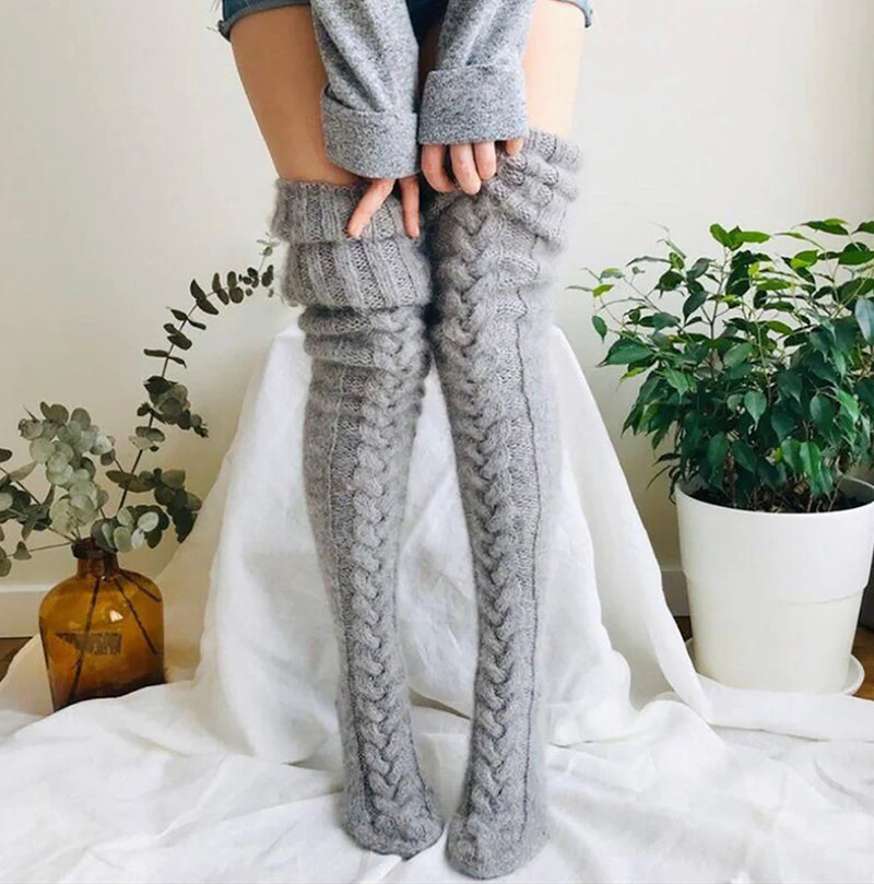 Chaussettes extra longues tricotées