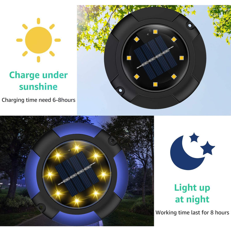 4x Spots LED solaires discrets pour jardin