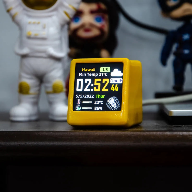 Mini horloge avec station météo intégrée
