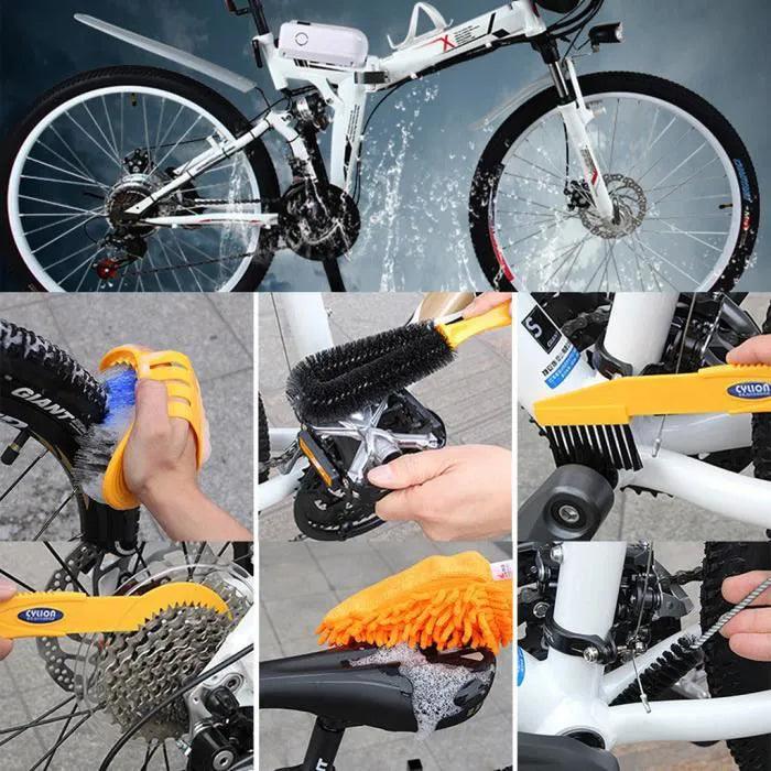 Kit de 9 pièces de nettoyage pour vélo - Stockmania